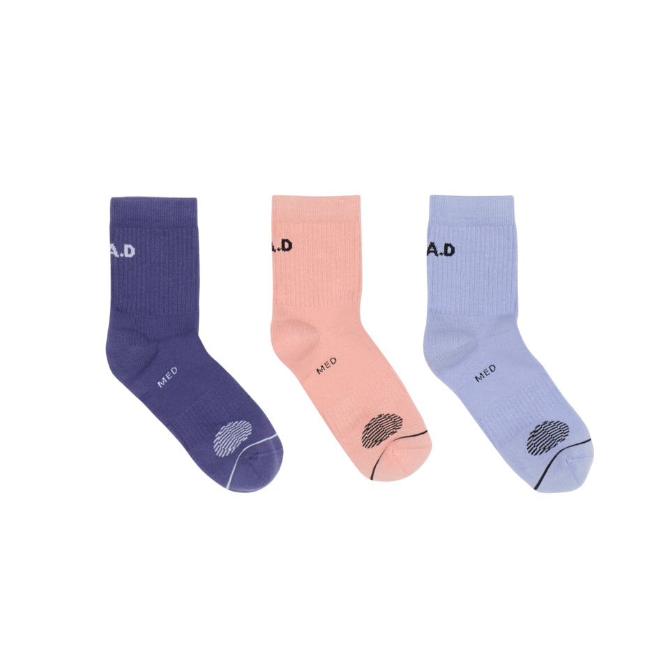 SHORTIE SOCK TRIPLE PACK MULTI COLOR at R.A.D® - Performance Socks . ANKLESOCKTRIPLEPACK_ALLCOLOURS — View 1