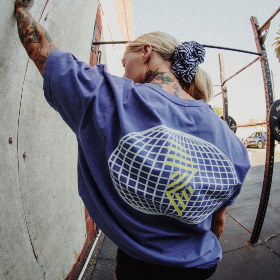 HEAVY™ 'R' GLOBE TEE HERON at R.A.D® - Performance Tees . Globe_Heron