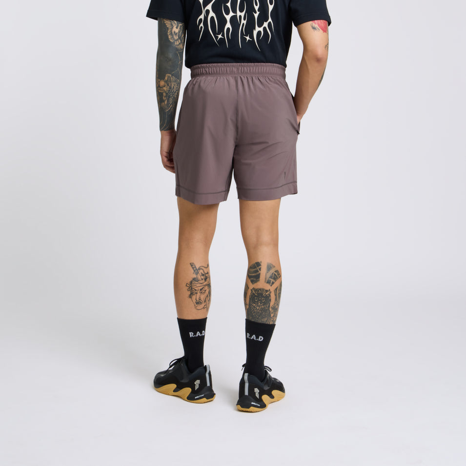 SUPEWEAVE™ TRAINING SHORT 7” DEEP TAUPE at R.A.D® - Performance Shorts . TRAININGSHORTS7INCH_SPARROW_2 — View 2