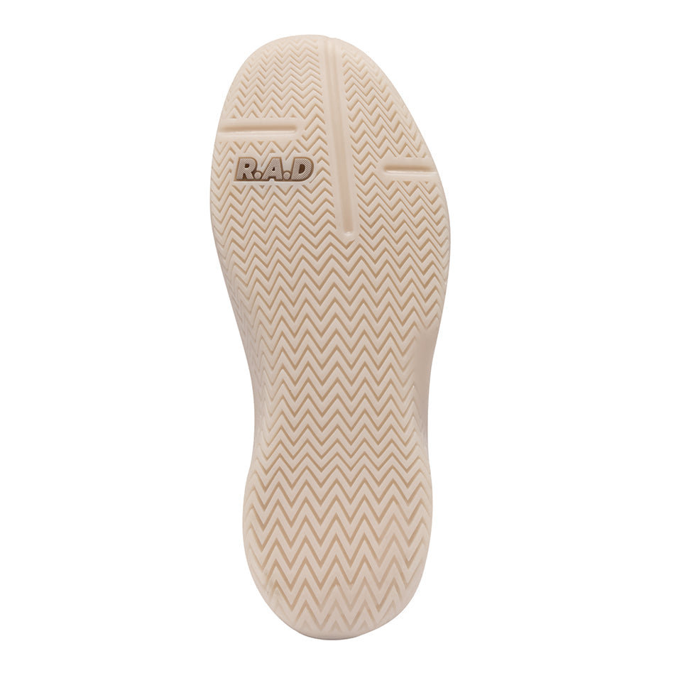 Beige shoe sole with chevron pattern for R.A.D® ONE V2 CRYSTAL GRAY footwear