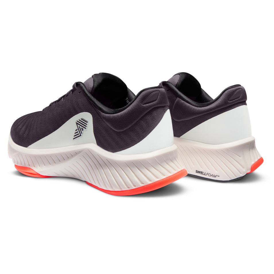 Pair of dark running shoes from the R.A.D R-1 BLACK GLOW collection
