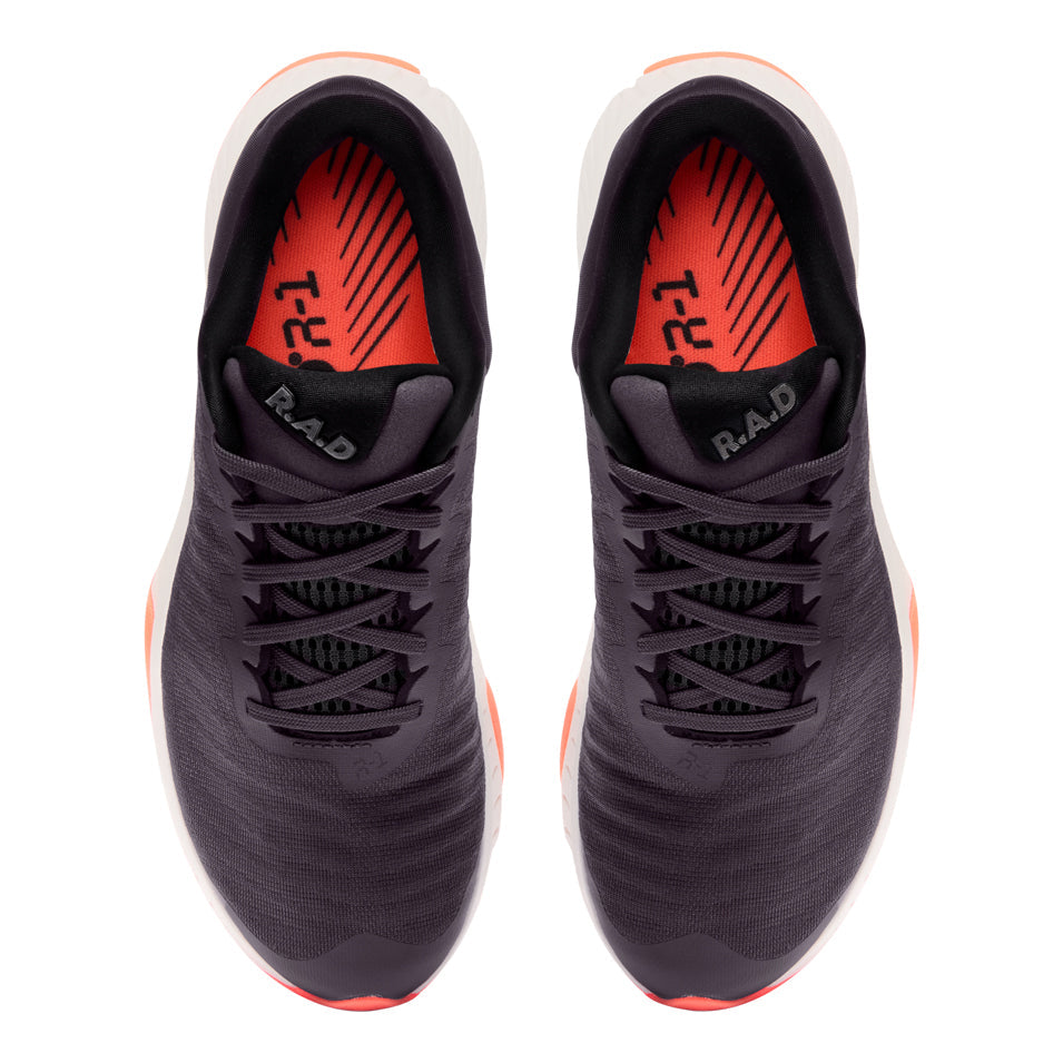 Pair of gray running shoes from R.A.D R-1 BLACK GLOW collection