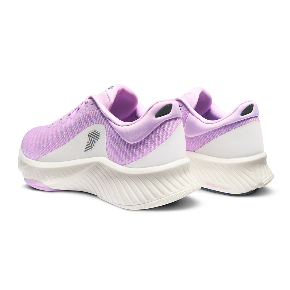 Lavender and white R.A.D® R-1 SOFT PURPLE running shoes displayed for sale