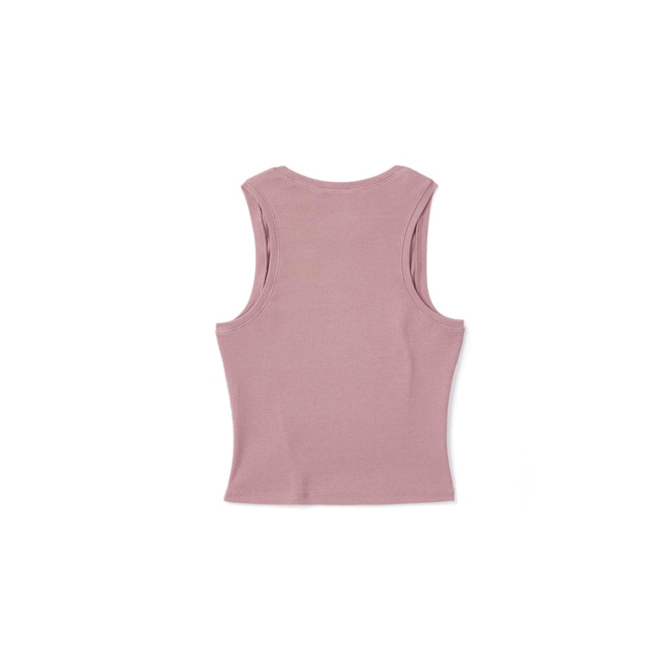 Mauve ribbed tank top.