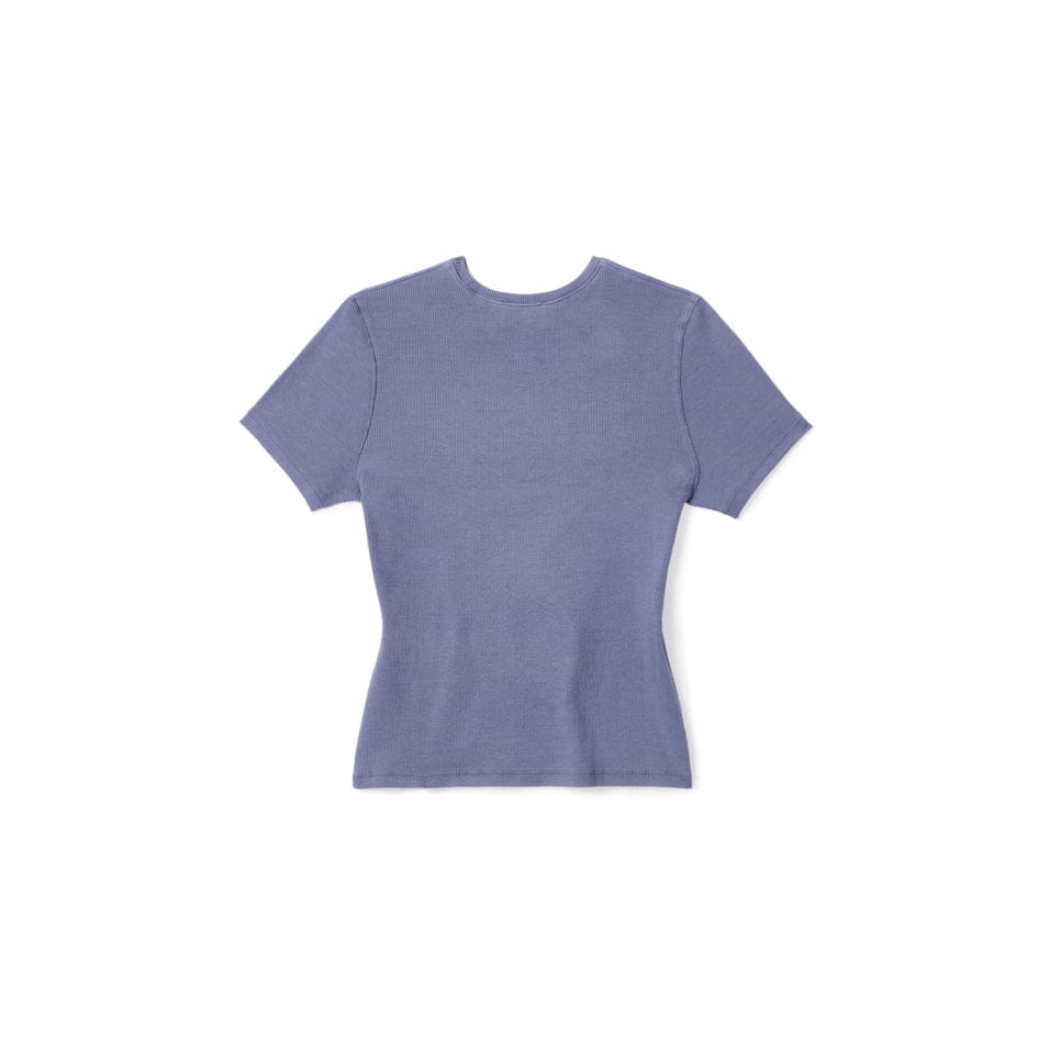 Periwinkle short-sleeved fitted RIB TEE HERON T-shirt for women