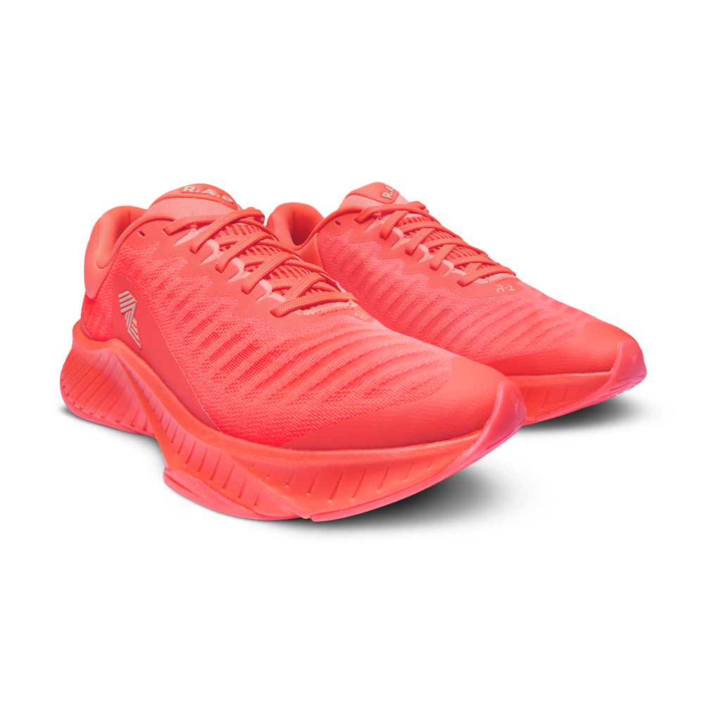 R.A.D® R-1 CORAL GLOW at R.A.D® - Performance Footwear . 02_R.A.D_SUNSETORANGE_R-1_ECOMM_FRONT_dac7b966-2f9b-465d-90d3-db3631ba662c