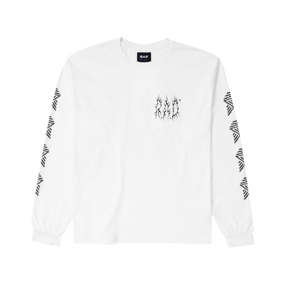 LONG SLEEVE METAL TEE WHITE — View 1