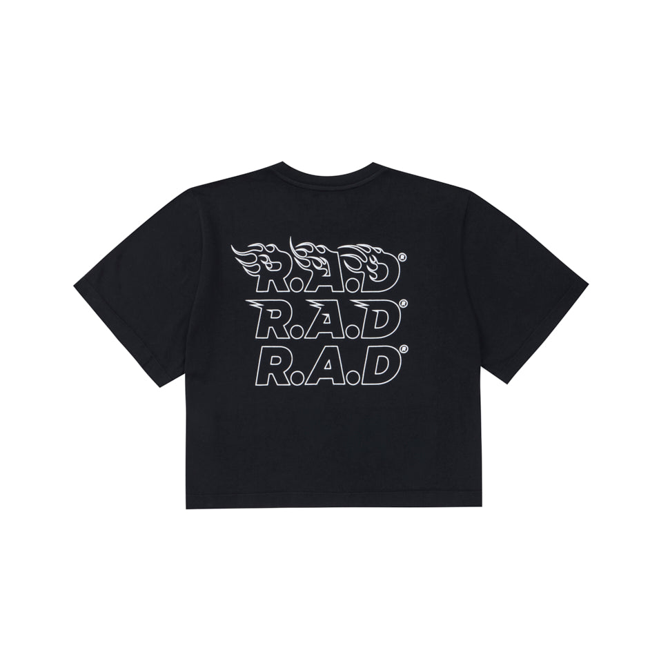 CROP 3XR.A.D® TEE BLACK — View 1