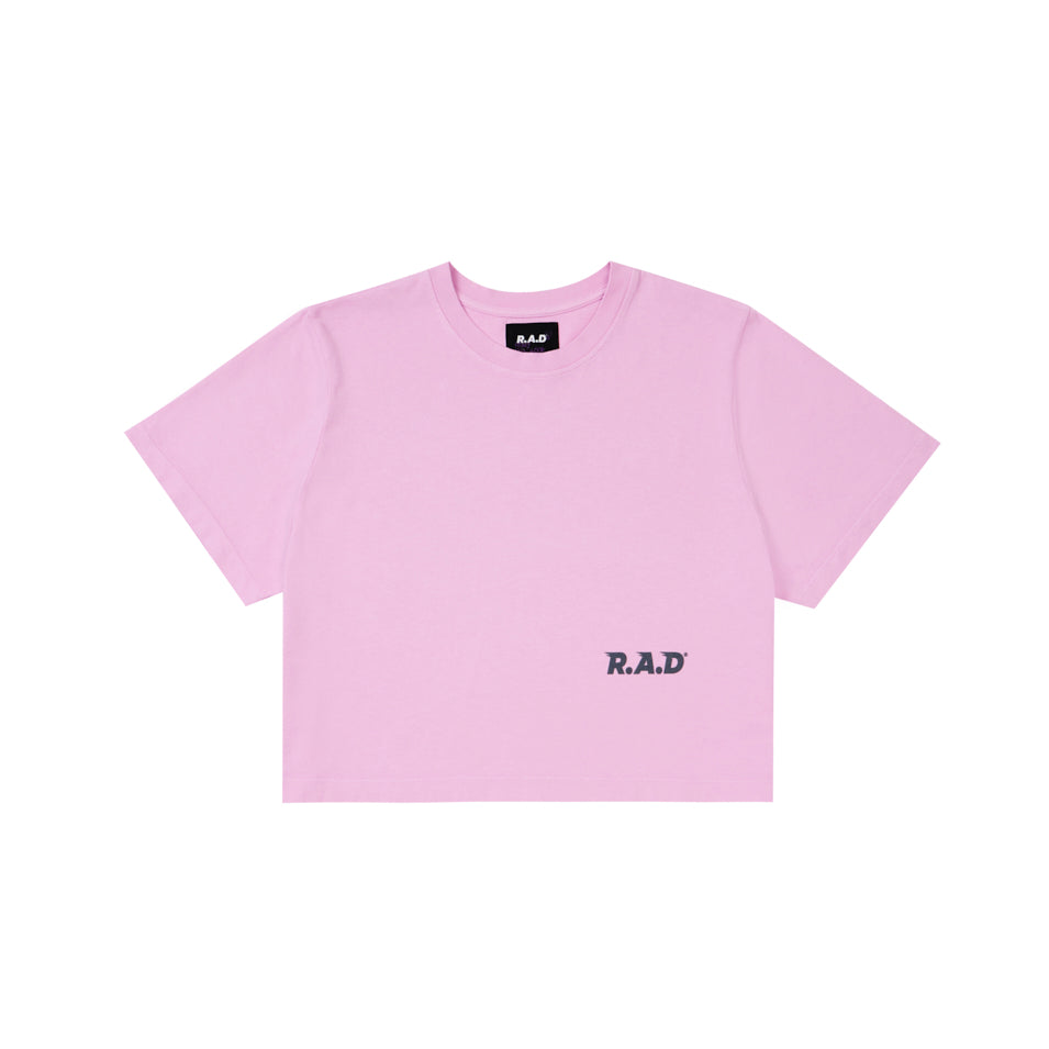 CROP 3XR.A.D® TEE PINK LAV at R.A.D® - Performance Crop Tee . 0326-WCT3XRPL_R.A.DWomensCroppedTee3XR.A.DPINKLAV_A — View 2