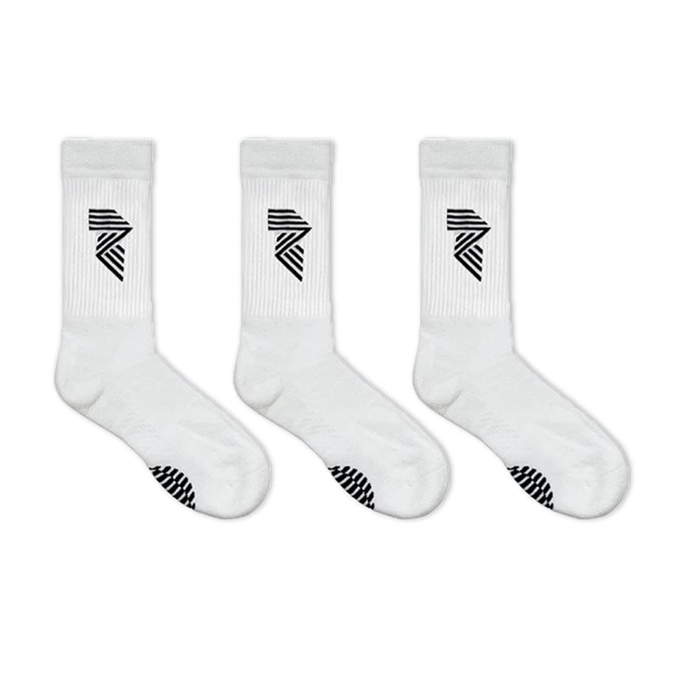 R.A.D® GENERAL SOCK TRIPLE PACK WHITE at R.A.D® - Performance Socks . 04_White_black_Rlogo
