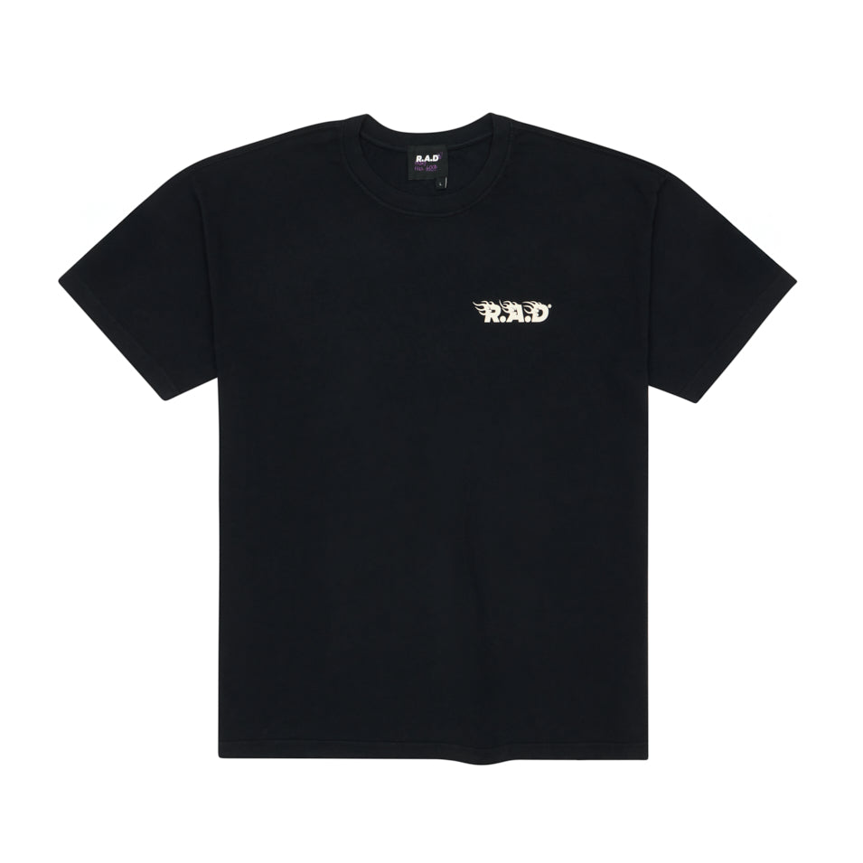 HEAVY™ FLAME TEE BLACK at R.A.D® - Performance Tees . FLAMES_BLACK_A — View 2