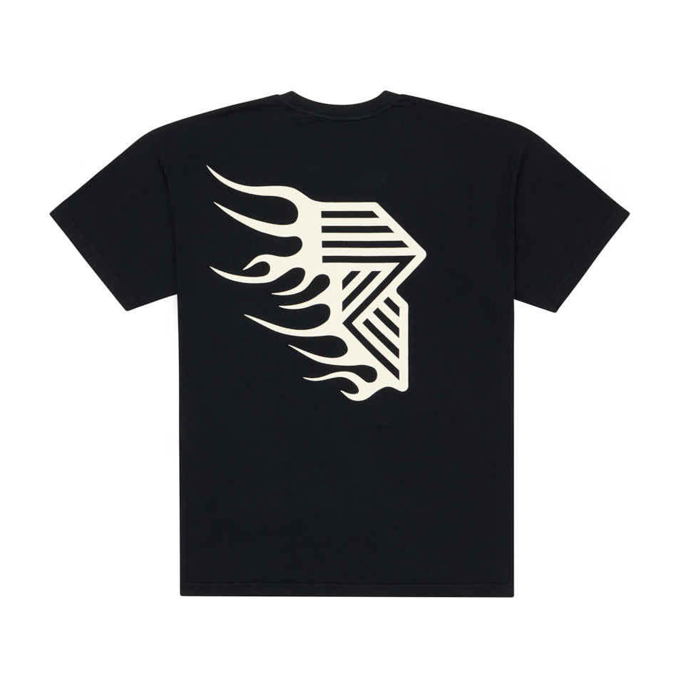 HEAVY™ FLAME TEE BLACK at R.A.D® - Performance Tees . FLAMES_BLACK_B — View 1