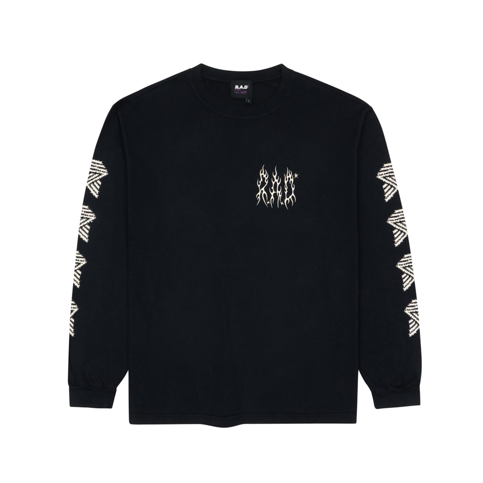 LONG SLEEVE METAL TEE BLACK at R.A.D® - Performance Long Sleeve Tees . GOTHICMENSLS_BLACK_A — View 1