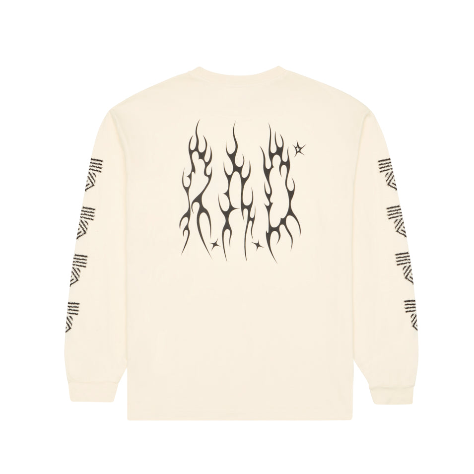 LONG SLEEVE METAL TEE OFF WHITE at R.A.D® - Performance Long Sleeve Tees . GOTHICMENSLS_TOFU_B — View 2