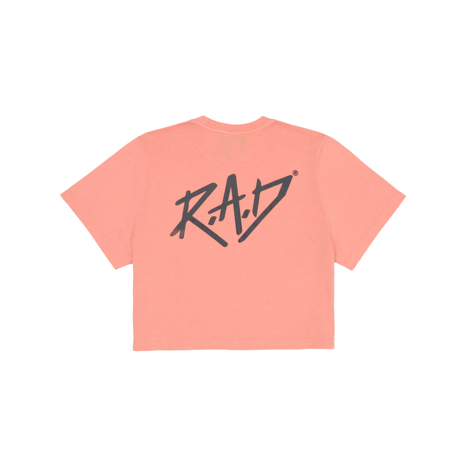SKETCH CROP TEE PINK SMOKE at R.A.D® - Performance Crop Tee . HEAVYSTRIKECROP_LOBSTERBISQUE_2 — View 2
