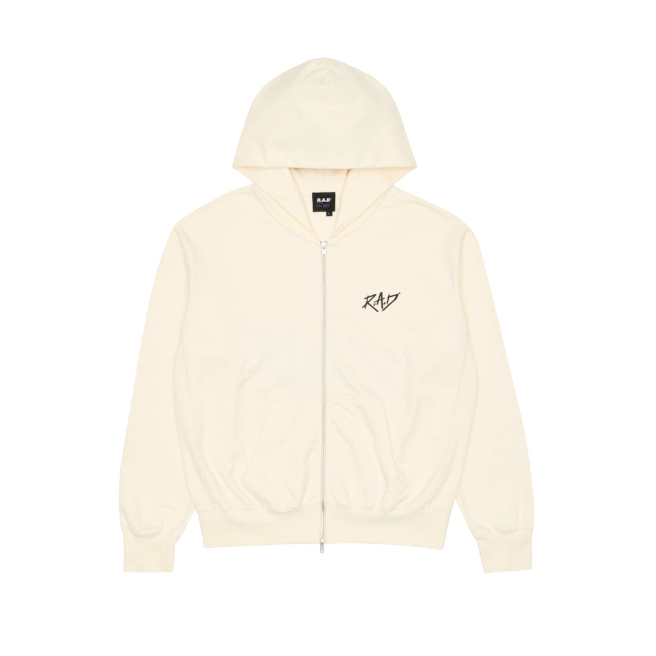 ZIP SKETCH HOODIE OFF WHITE at R.A.D® - Performance Sweats . MENSZIPHOODIE_TOFU_0425-ZHSKOW_A