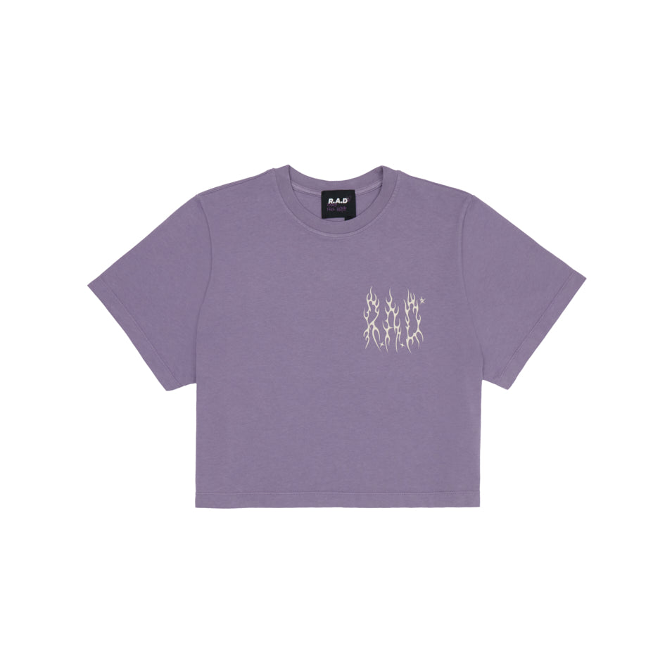 METAL CROP TEE PURPLE TWILIGHT at R.A.D® - Performance Crop Tee . METALCROP_PURPLETWILIGHT_1