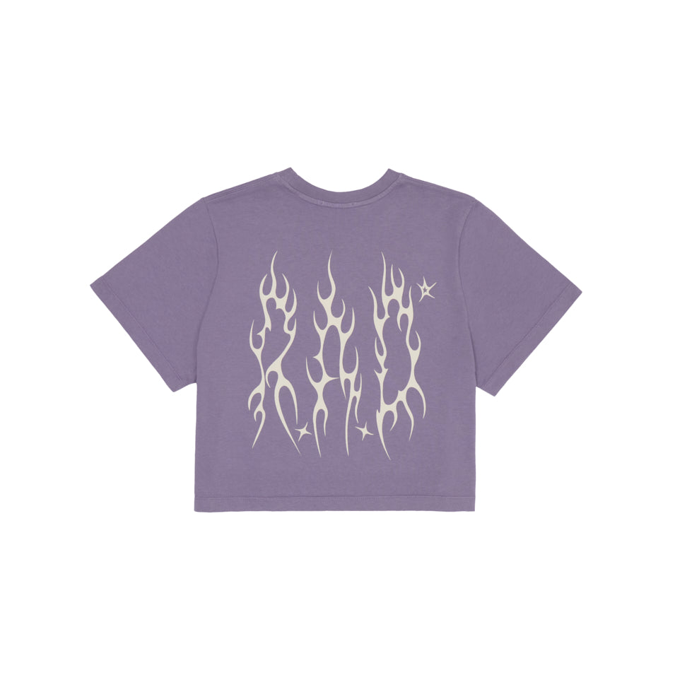 METAL CROP TEE PURPLE TWILIGHT at R.A.D® - Performance Crop Tee . METALCROP_PURPLETWILIGHT_2