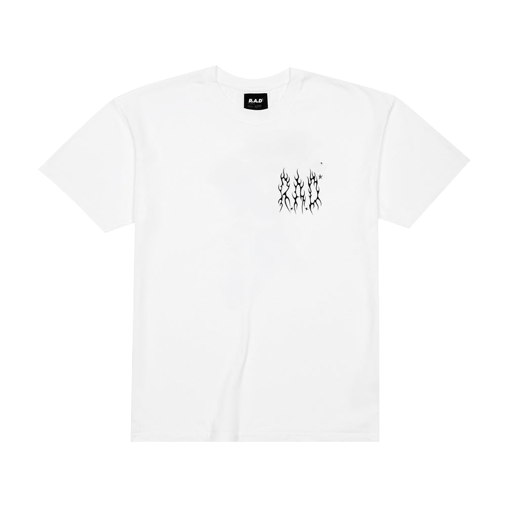 HEAVY™ METAL TEE WHITE at R.A.D® - Performance Tees . R.A.DHEAVY_SSTeeBRILLIANTWHITEMETALWHITE250gsmBLACKFRONT