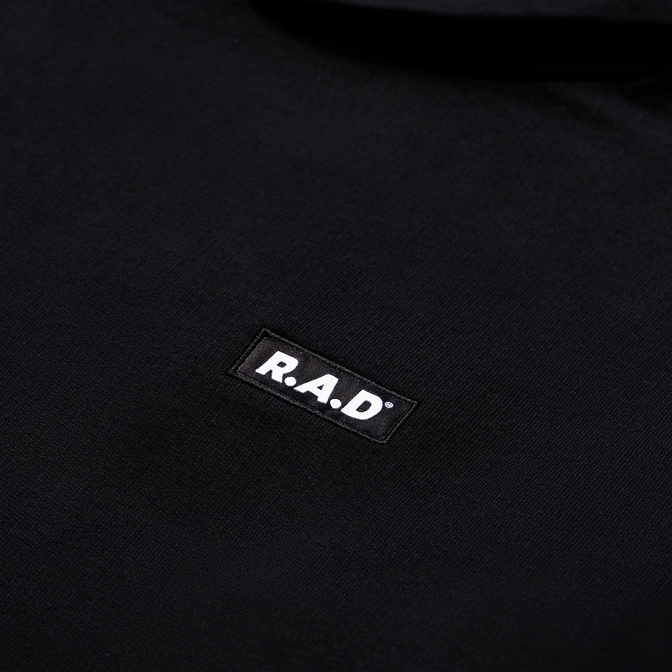 R.A.D CREW HOODED SWEAT OFF BLACK