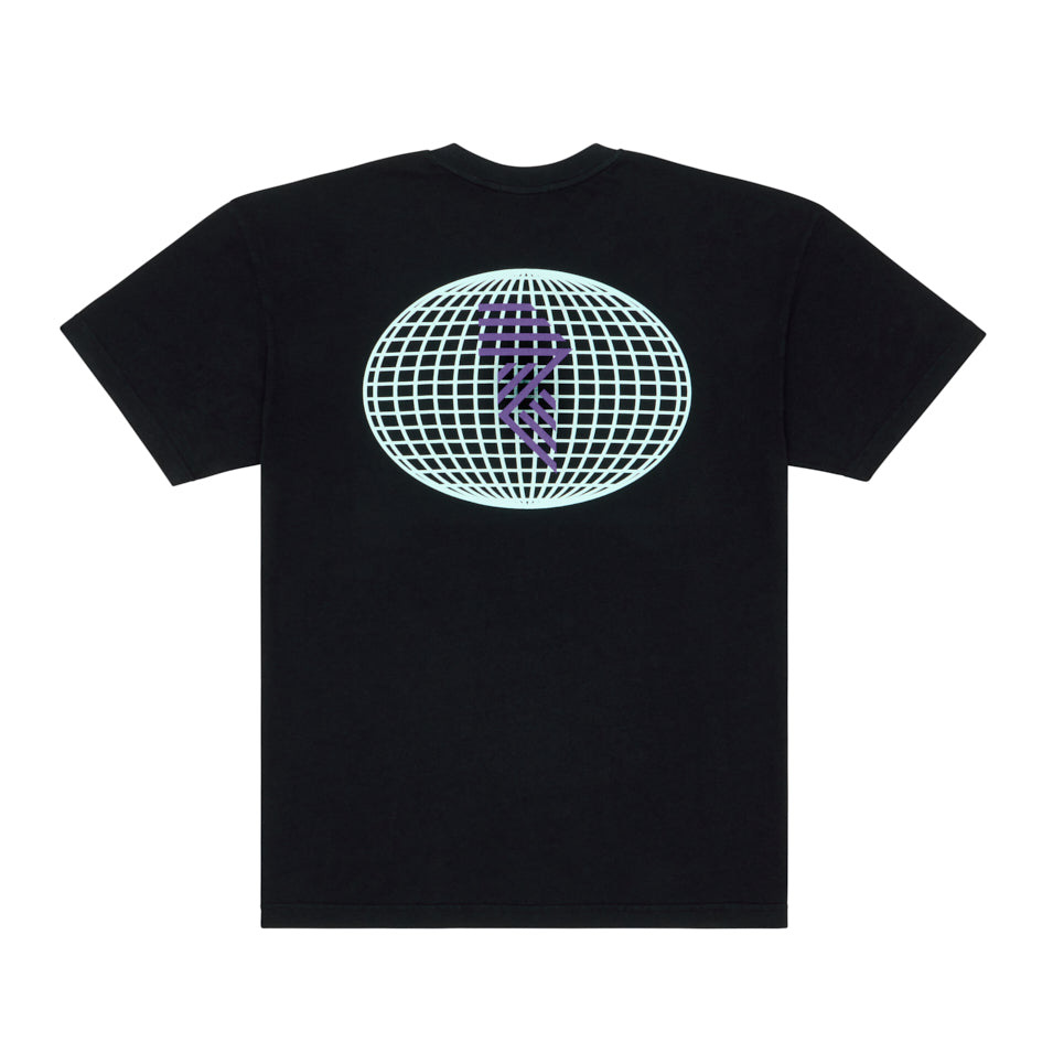 HEAVY™ GLOBE TEE BLACK at R.A.D® - Performance Tees . SKETCHGLOBE_BLACK_0325-HSGL1BL_B