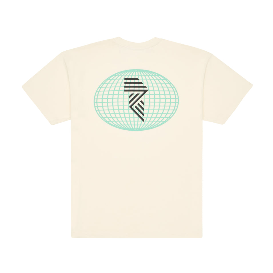 HEAVY™ GLOBE TEE OFF WHITE at R.A.D® - Performance Tees . SKETCHGLOBE_TOFU_0325-HSGL1OW_B — View 1