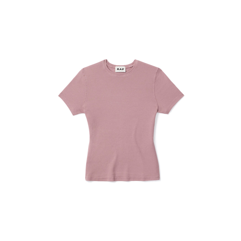 RIB TEE DULL PINK