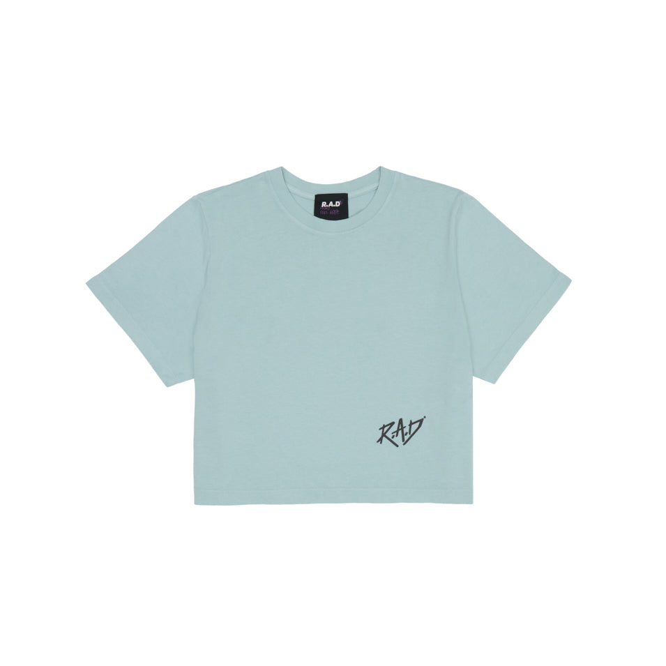 SKETCH CROP TEE ETHER at R.A.D® - Performance Crop Tee . STRIKECROP_ETHER_1 — View 1