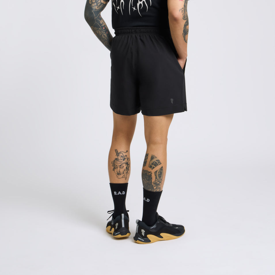 SUPEWEAVE™ TRAINING SHORT 7” BLACK at R.A.D® - Performance Shorts . TRAININGSHORTS7INCH_BLACK_2 — View 2