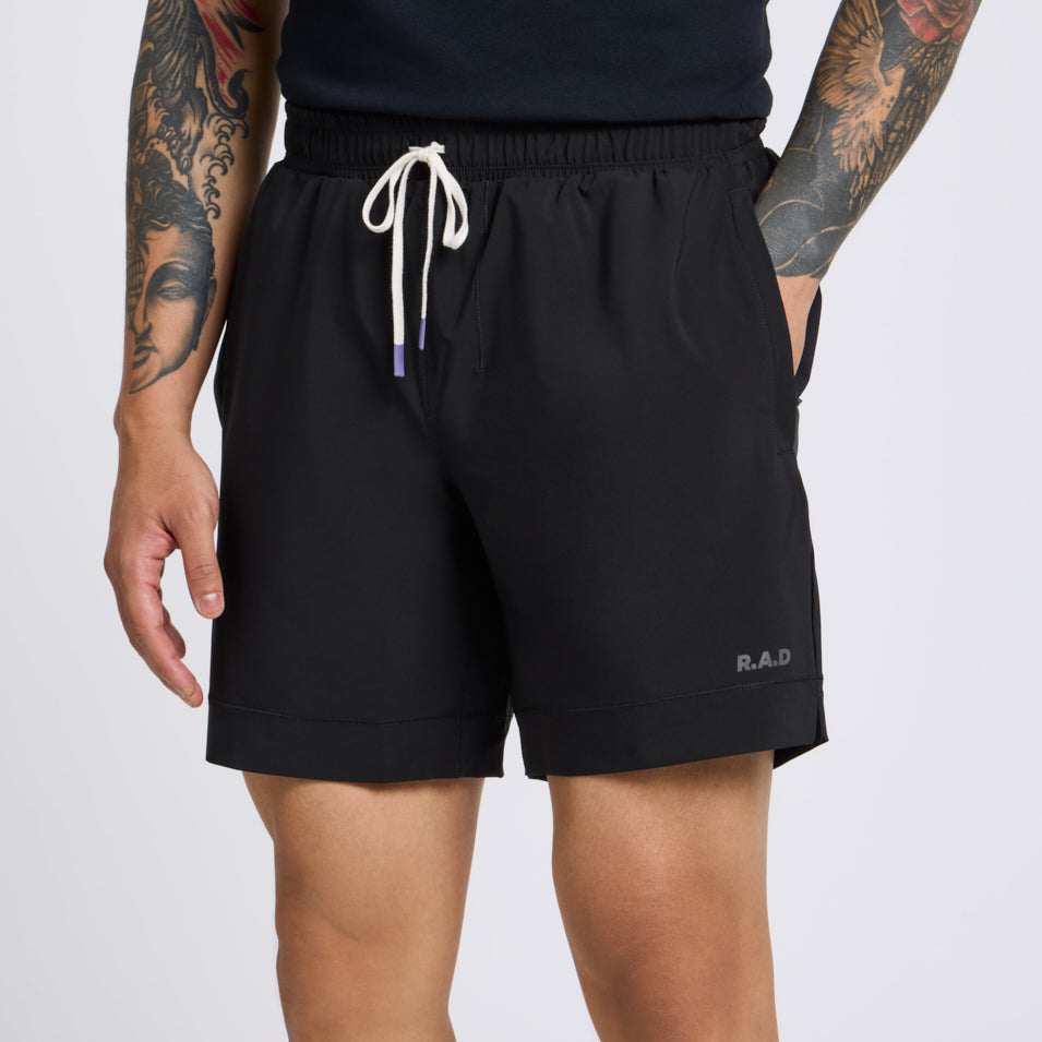 SUPEWEAVE™ TRAINING SHORT 7” BLACK at R.A.D® - Performance Shorts . TRAININGSHORTS7INCH_BLACK_3