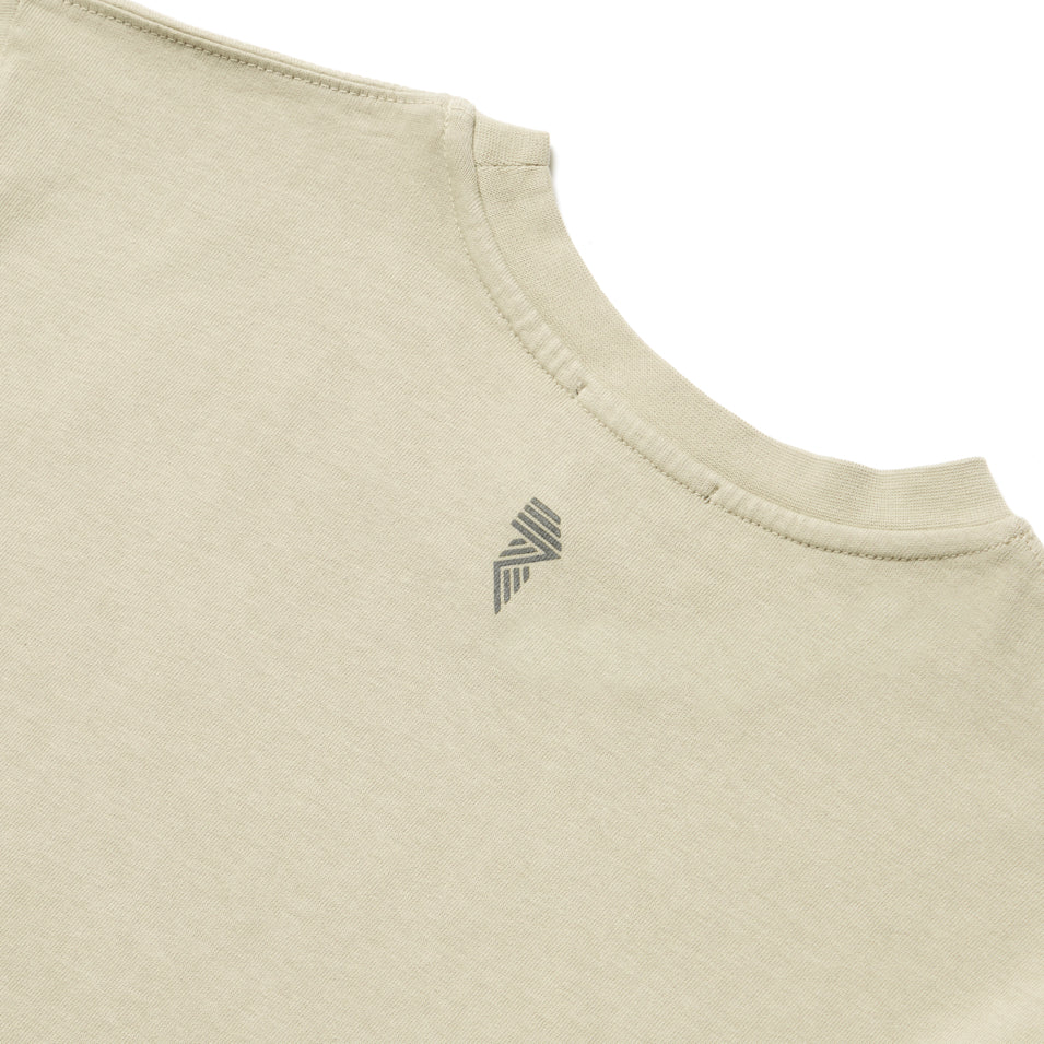 Beige crew neck T-shirt from LOGO CROP DUST GREEN collection