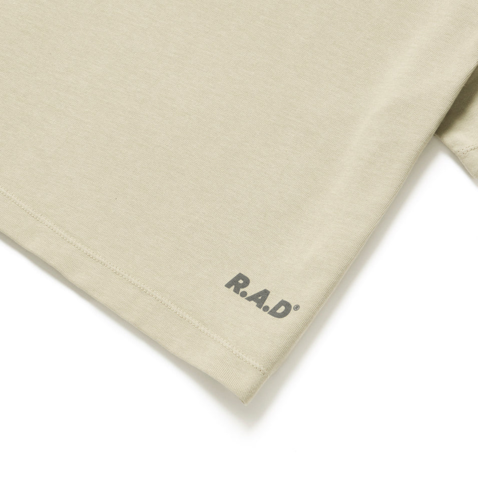 Beige fabric with logo.