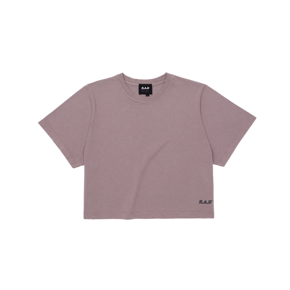 Mauve short-sleeved T-shirt from LOGO CROP DUST PURPLE collection