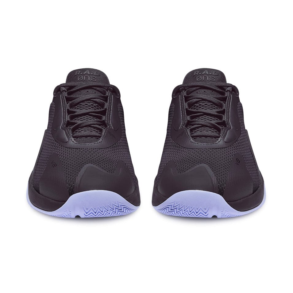 Pair of black athletic shoes.
