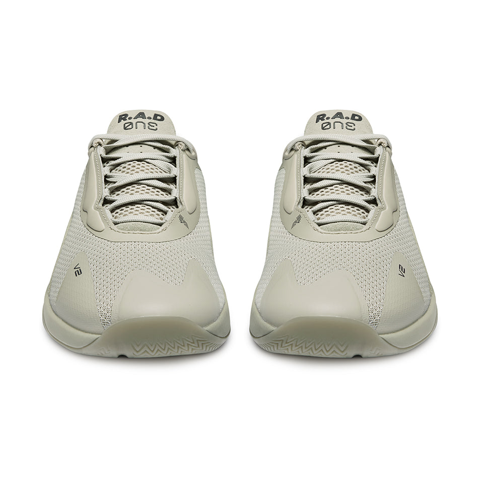 Pair of light-colored athletic shoes.