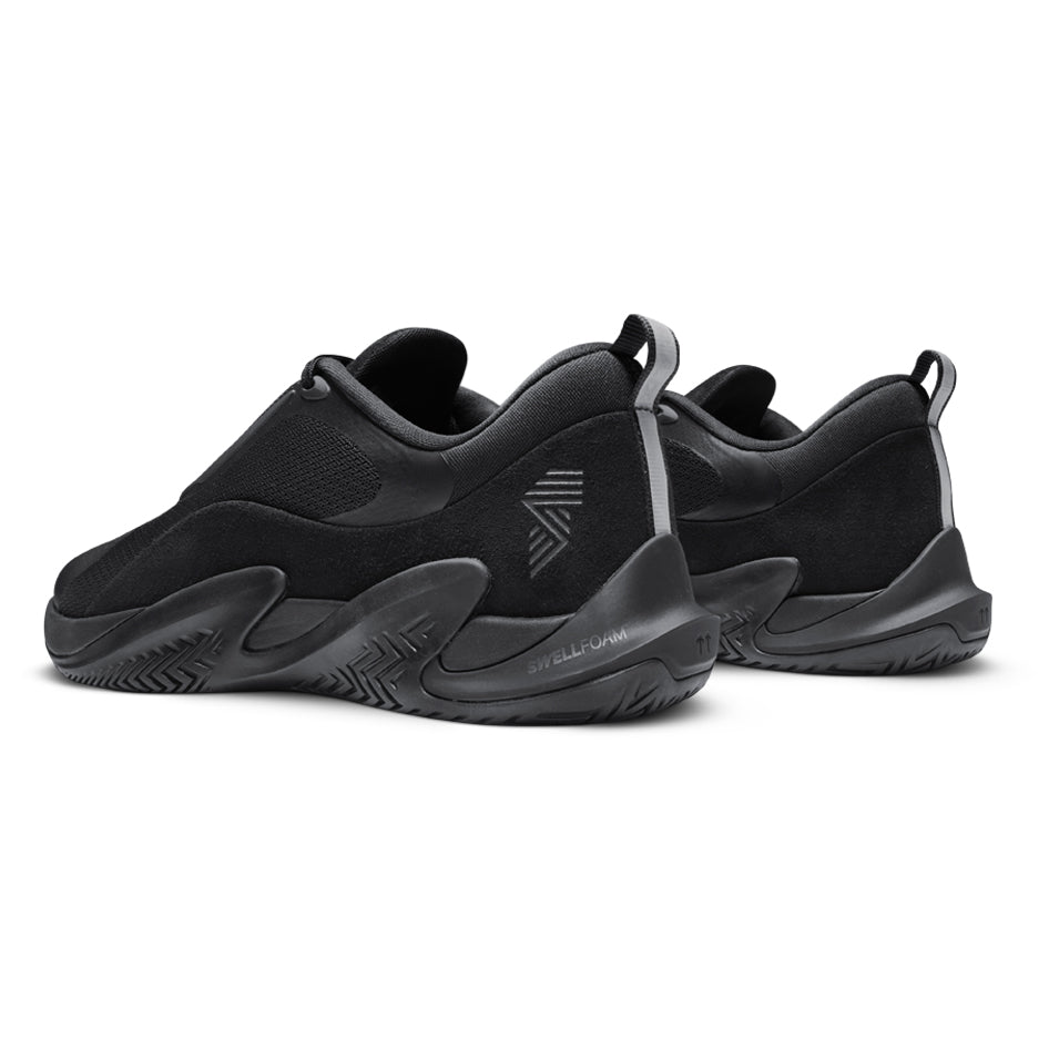 Black athletic shoes.
