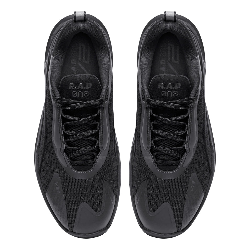 Pair of black athletic shoes.