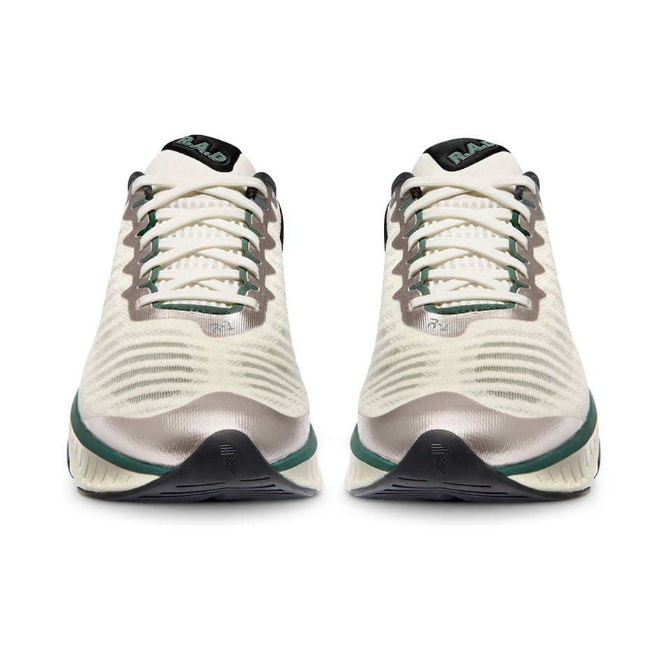 Pair of white and silver running shoes from R.A.D R-1 Classics Pink Tint collection