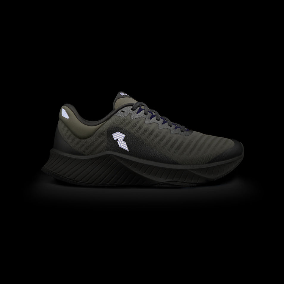 Gray running shoe from R.A.D R-1 Classics Purple Chrome collection