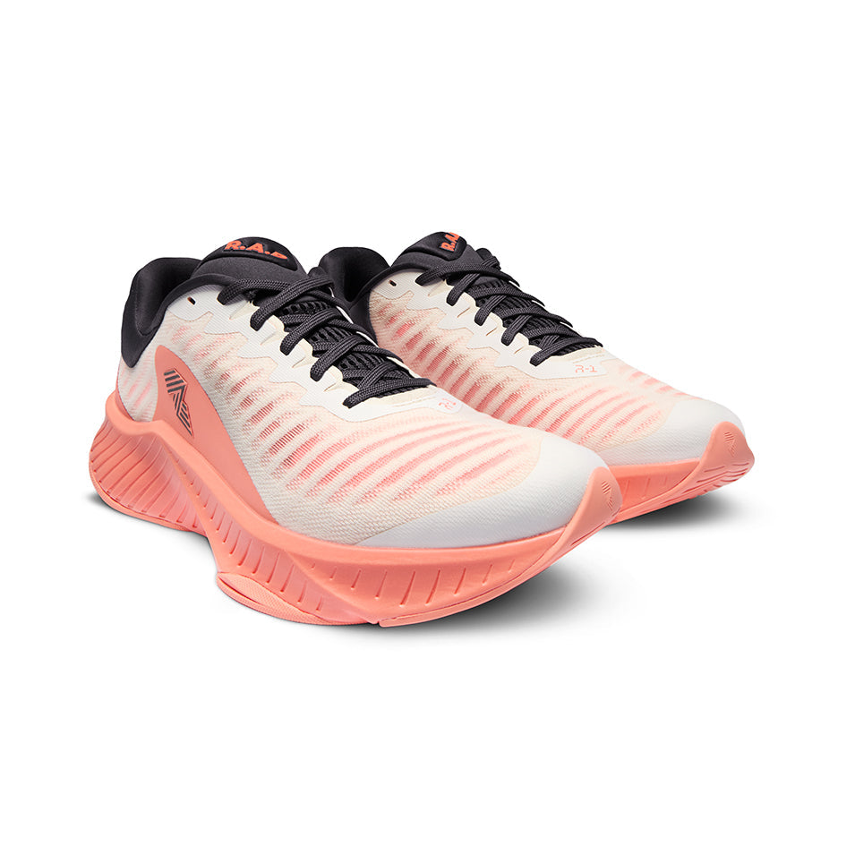 Peach and white running shoes in the R.A.D® R-1 FLOWER GLOW product image