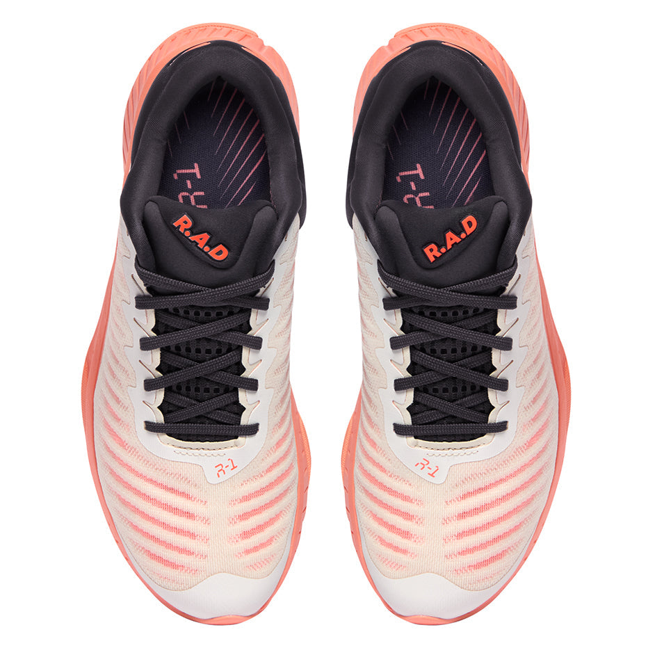 Pair of R.A.D R-1 FLOWER GLOW running shoes with floral design and glow-in-the-dark features
