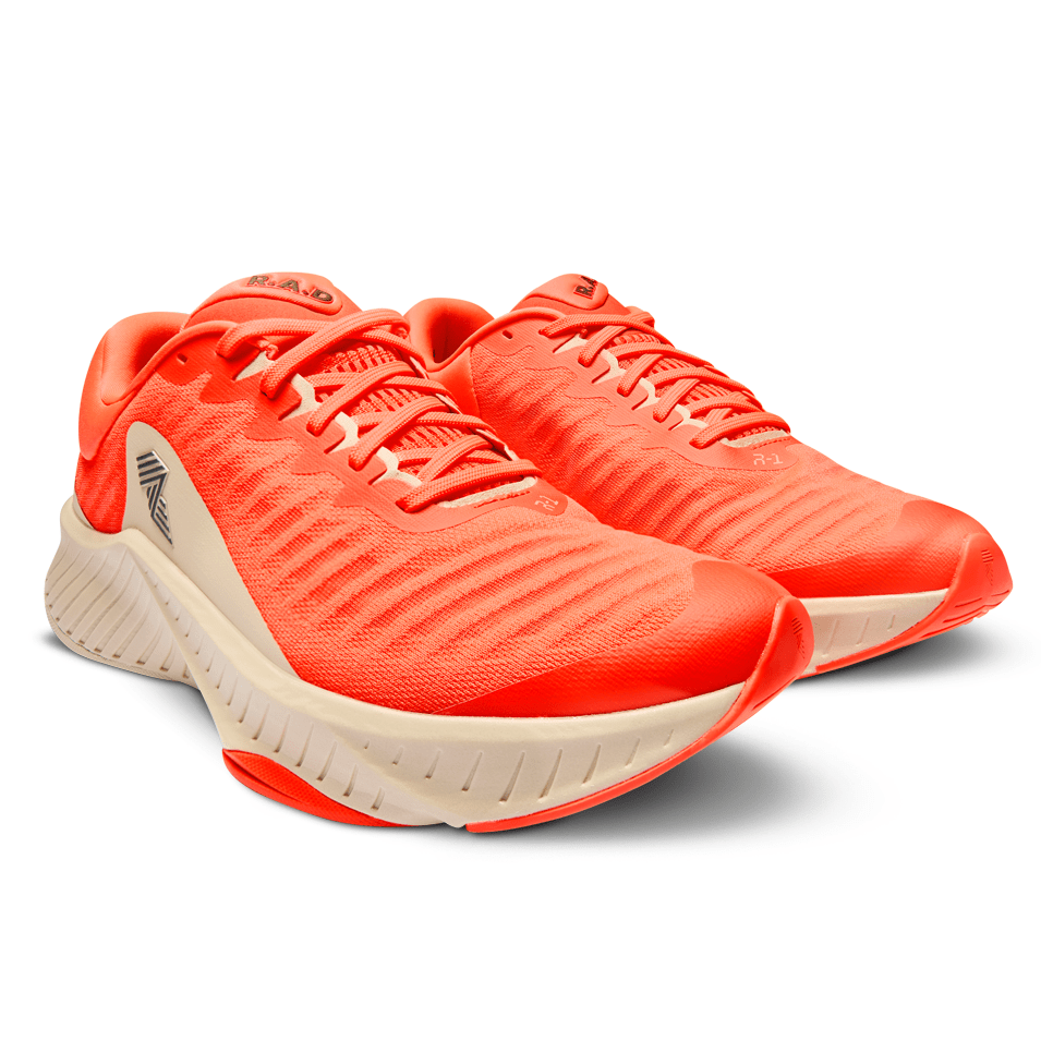 R A D R-1 SWEET ORANGE athletic running shoes in vibrant orange color