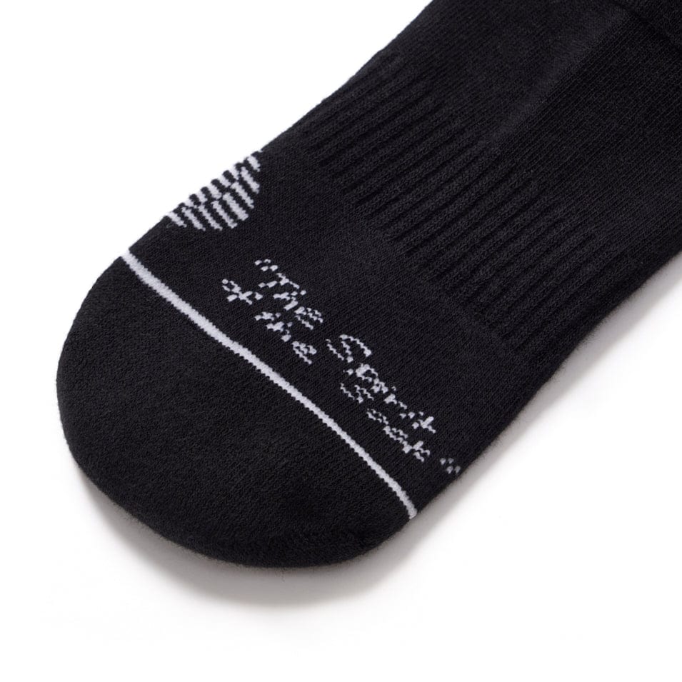 Black athletic sock.