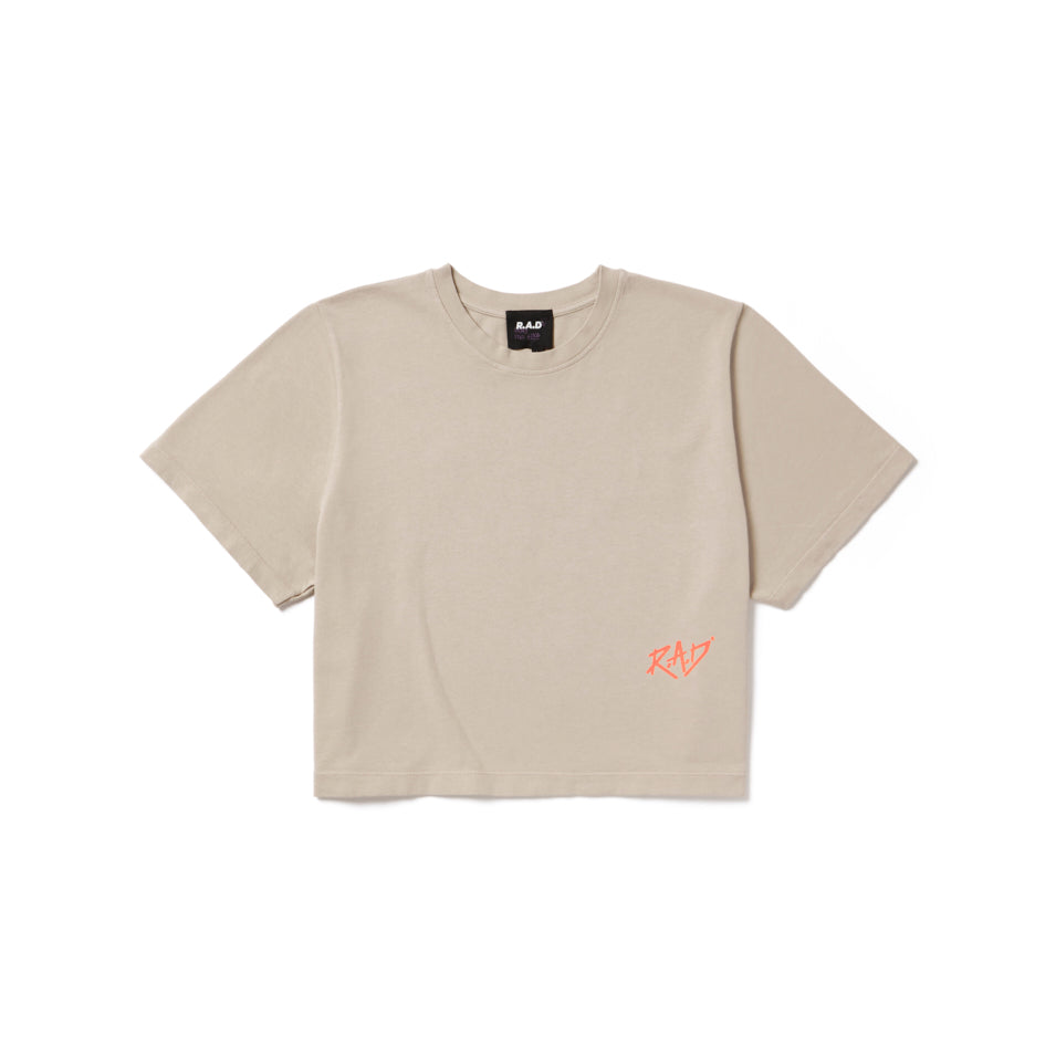 Beige short-sleeved T-shirt from SKETCH CROP DUST ORANGE collection